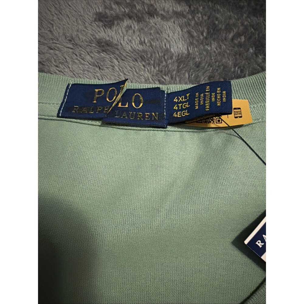 4XLT Polo Ralph Lauren Madras Logo Tee Plaid Green - Picture 7 of 9